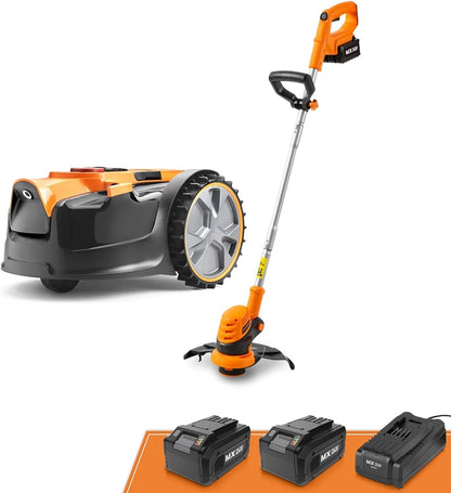LawnMaster OcuMow™ Robot Lawn Mower Perimeter Wire Free Robotic for Small Yards up to 1000 Square feet Optical Navigation Automatic Obstacle Avoidance Low Noise Spot Cut and No Go Function