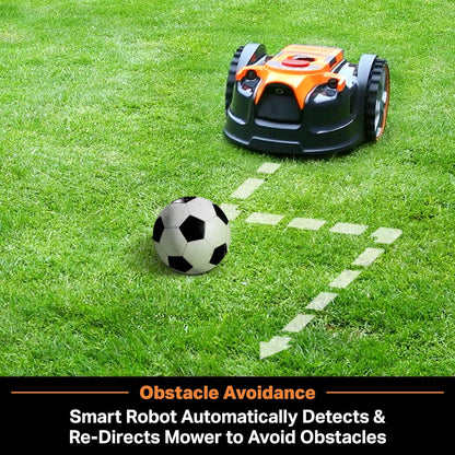 LawnMaster OcuMow™ Robot Lawn Mower Perimeter Wire Free Robotic for Small Yards up to 1000 Square feet Optical Navigation Automatic Obstacle Avoidance Low Noise Spot Cut and No Go Function