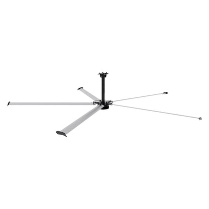 24FT HVLS Industrial Ceiling Fan 220V 1-Phase - Energy Efficient Large Area Air Circulation Fan for Warehouses & Factories, 24FT1PH