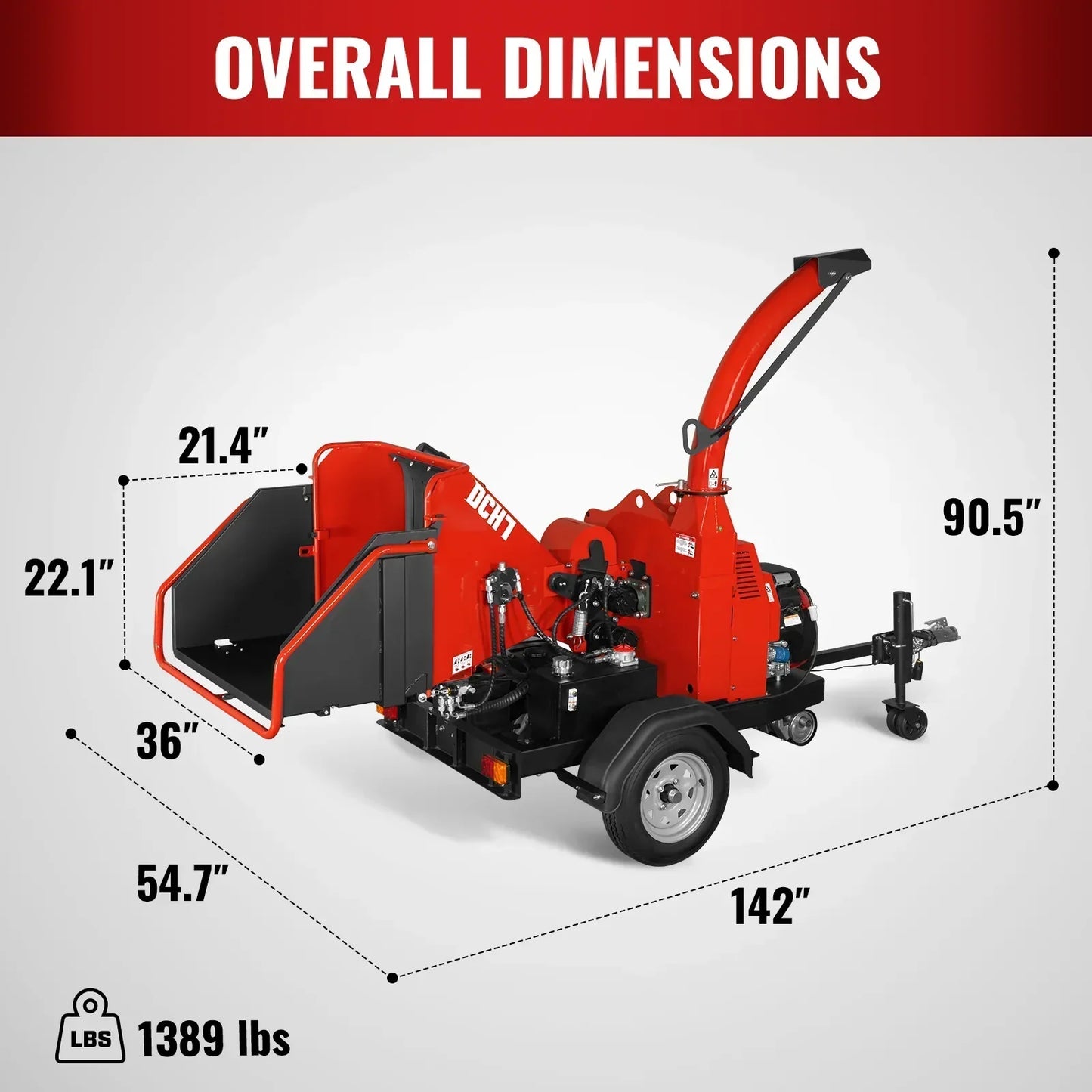 HONDA GX690 22HP 688cc Twin Cylinder Gasoline Engine Powered 7” Hydraulic Feeding Wood Chipper, DCH7